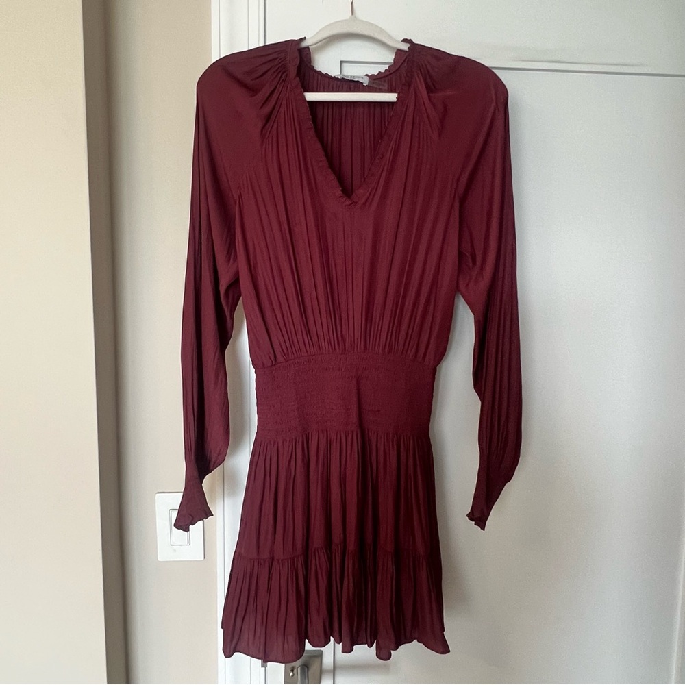 Ramy Brook Burgundy V-Neck Dress